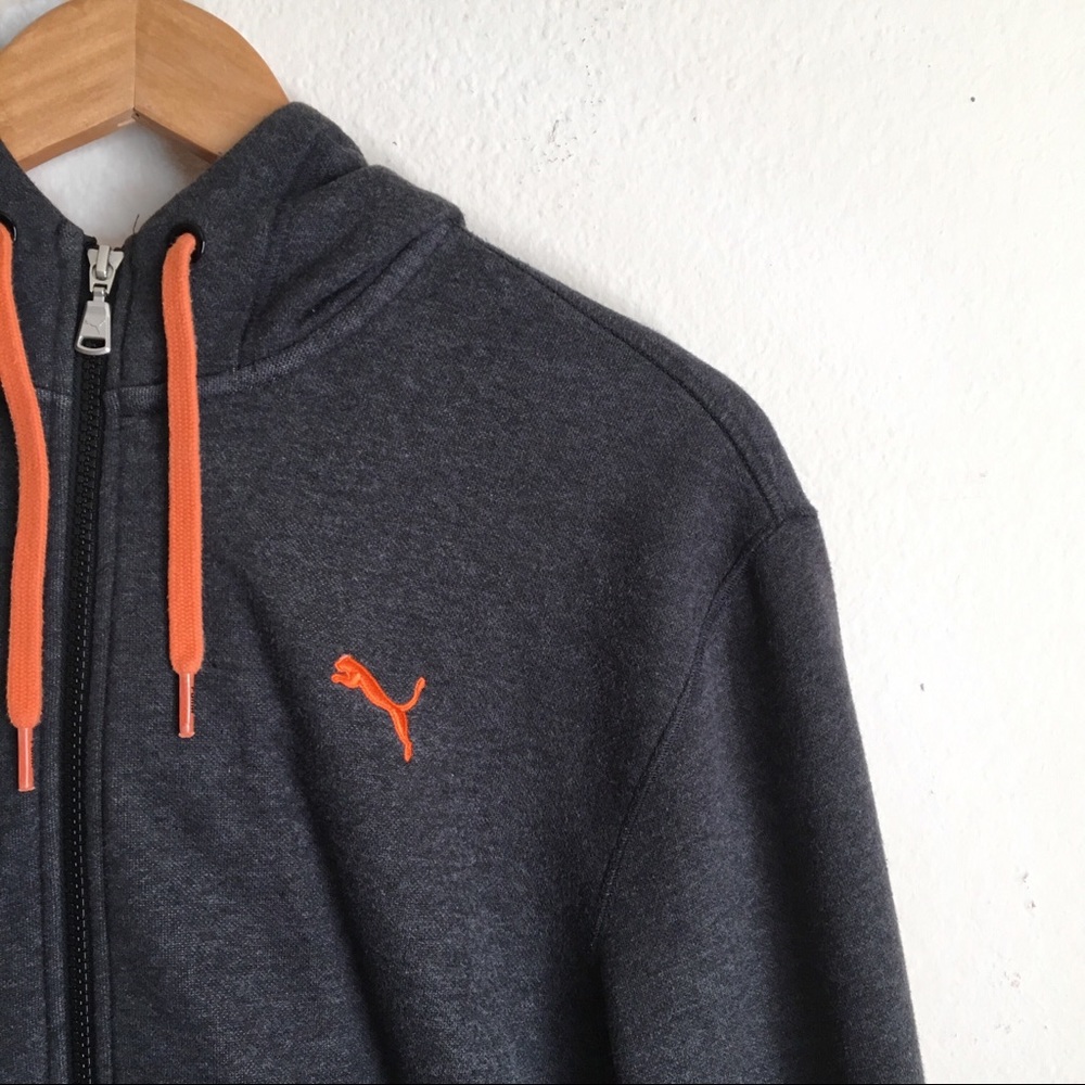 Grey puma zip up sweatshirt